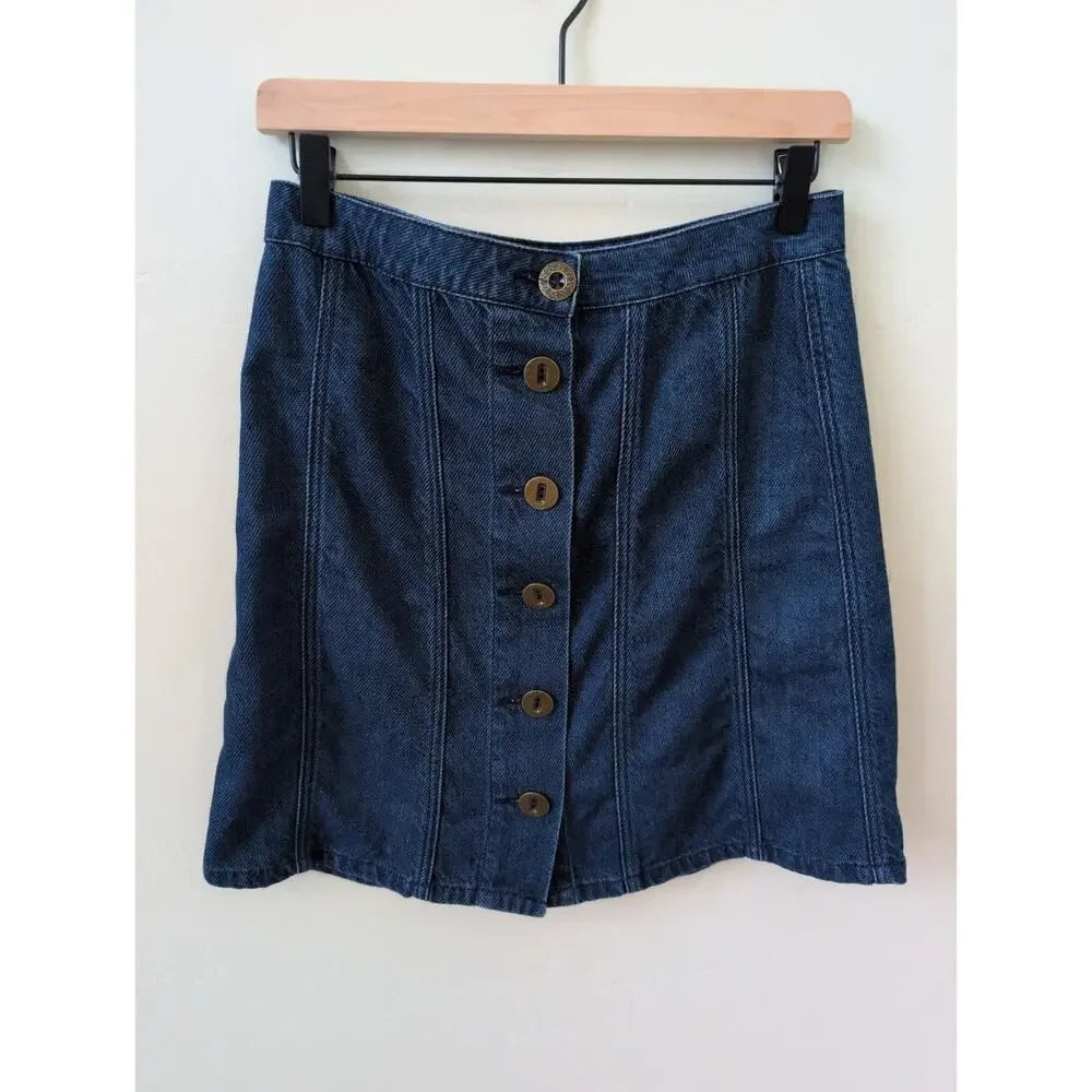 Anthropologie Pilcro and the Letterpress Denim Button Front Skirt size 4